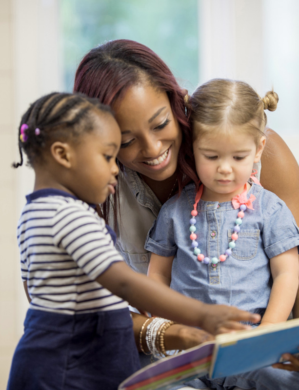 teacher with kids